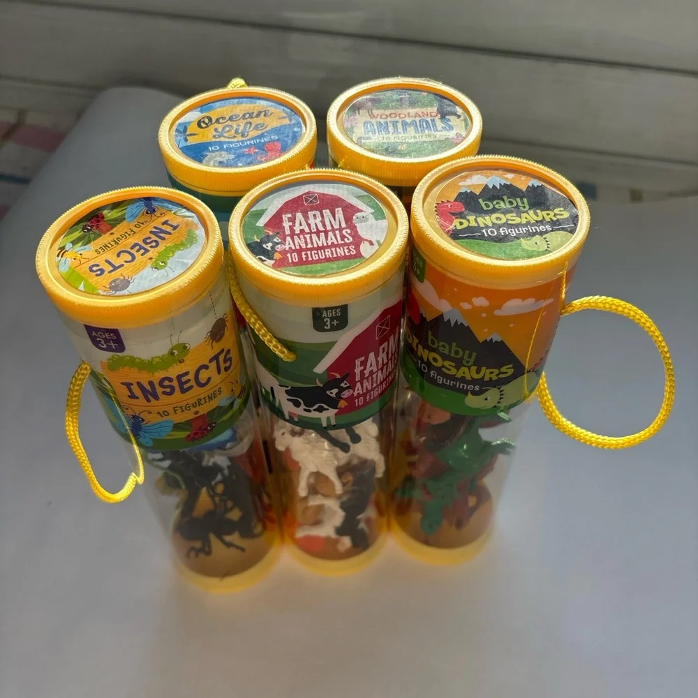 5 pack of Assorted Animal Figurine Tubes